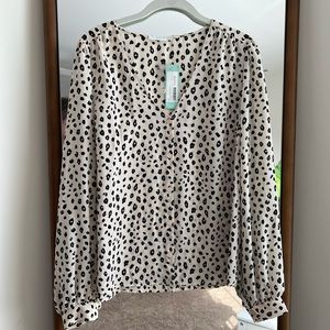 Lush leopard print blouse size large